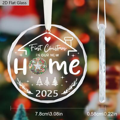 New Home Ornament. Glass Christmas Tree Decor, a Perfect Housewarming Gift.