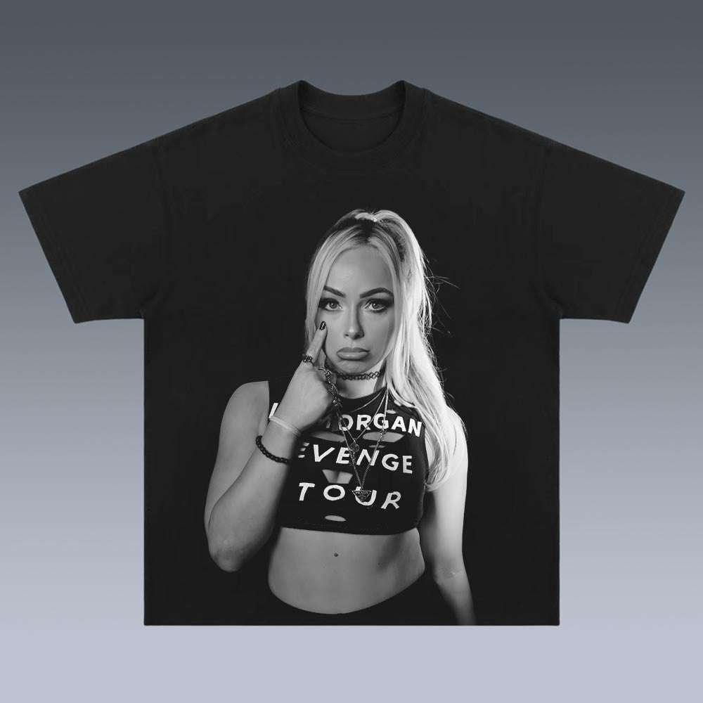 Liv Morgan "Revenge Tour" Vintage Print T-Shirt Men Women Wrestling Fan Casual Streetwear Cotto