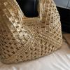 Handwoven Crochet Boho Tote Bag for Women Summer Beach Travel Casual Use