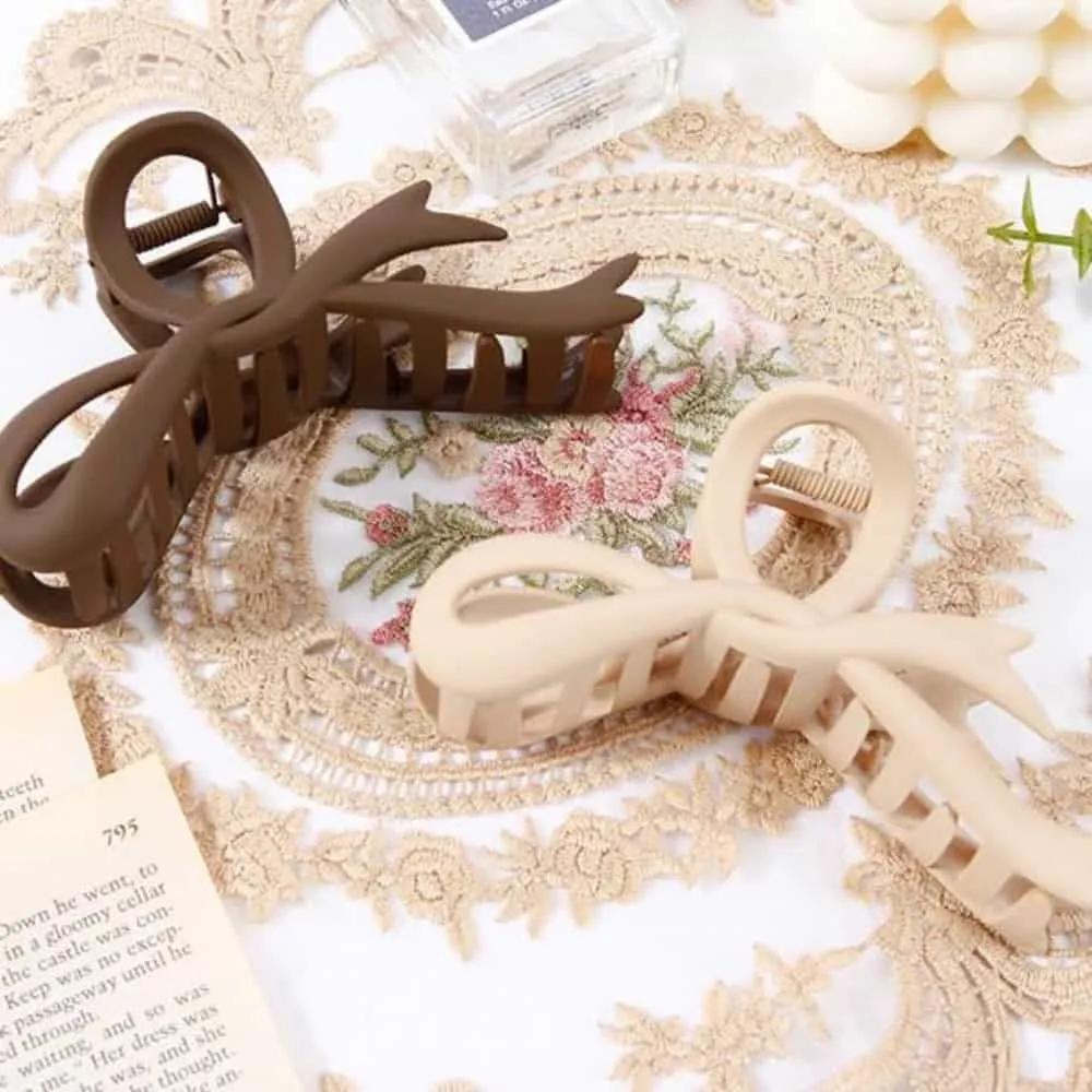Twisted ribbon clip half-up clip ribbon clip hair clip clip 01 Open Ribbon Black