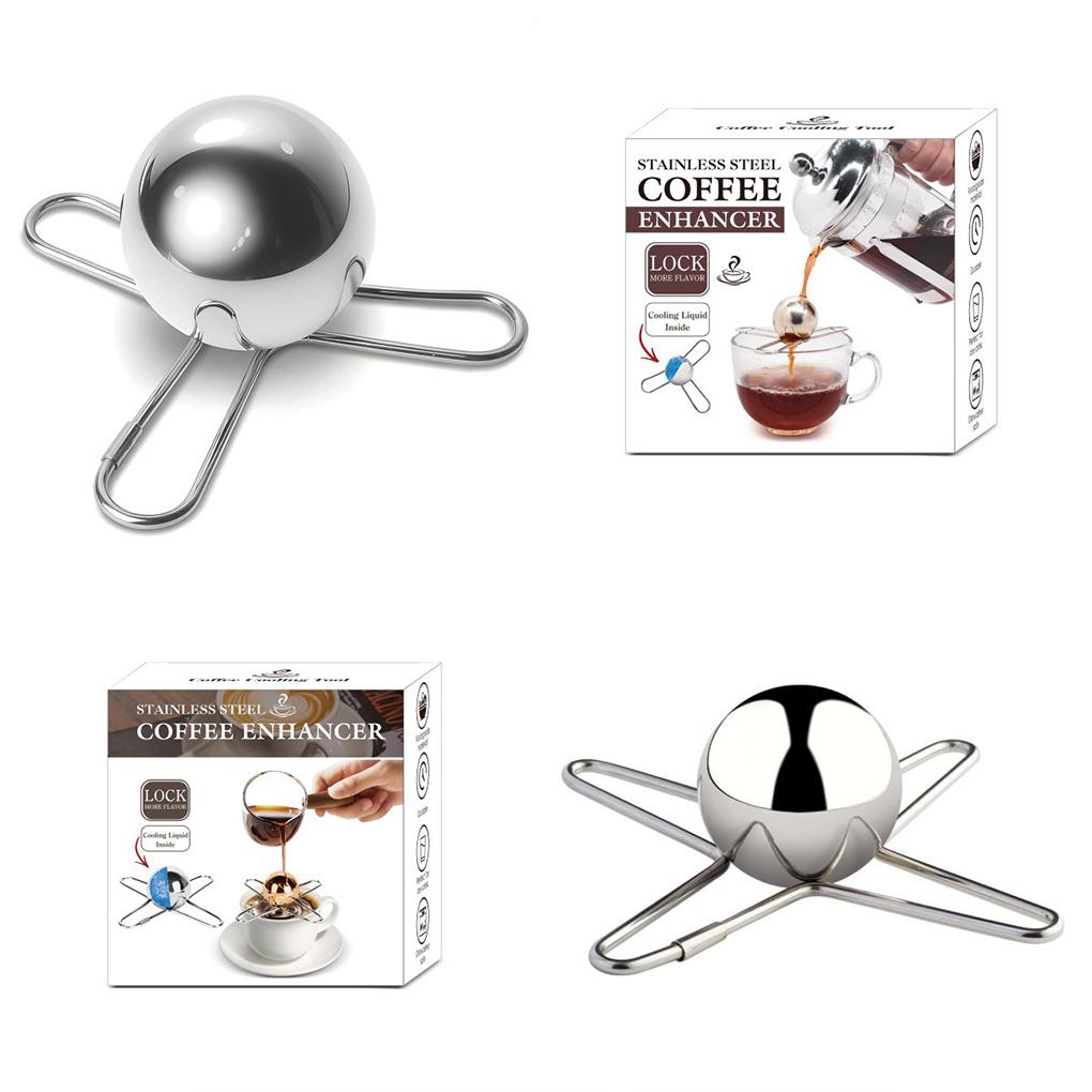Coffee Lovers Stainless Steel Chilling Ball Premium Metal Ball And Coffee Ball For Chill With Cooling Ball Stand Ice