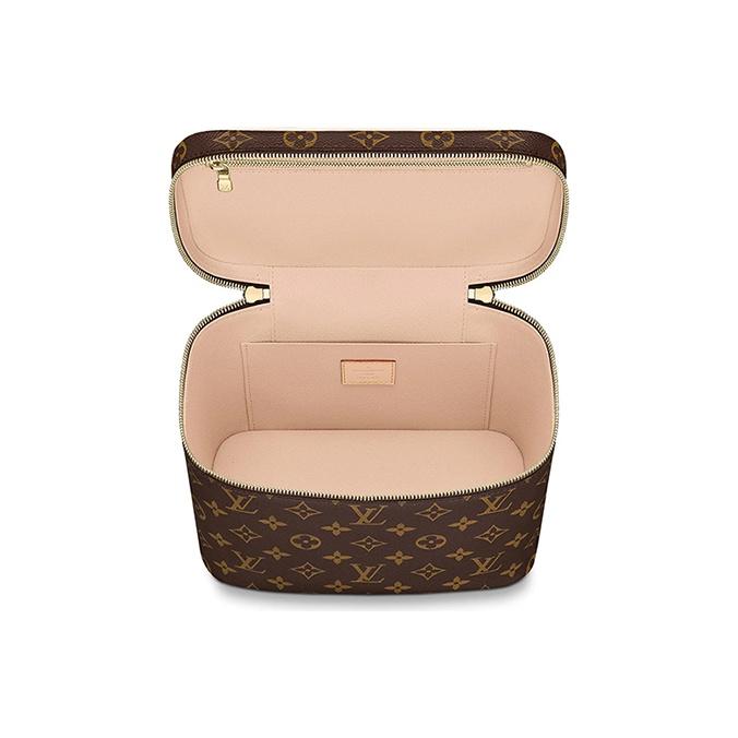 Louis Vuitton Zipper Closure Design Canvas And Leather Makeup Bag Women Handbags Brown M42265