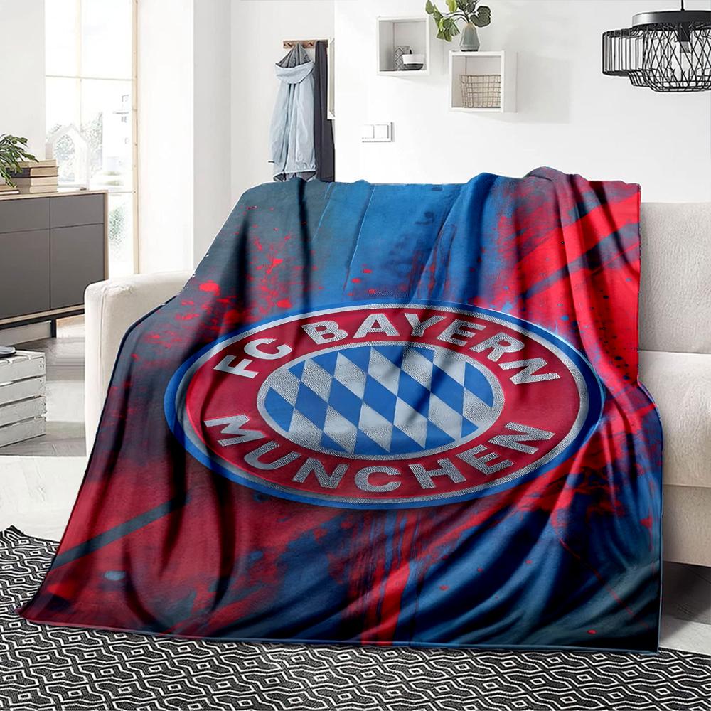 FC Bayern München Wappen Kunst Decken Flanell Bedruckt Atmungsaktiv Warm Überwurf für Zuhause Büro Bettwäsche 0708a125