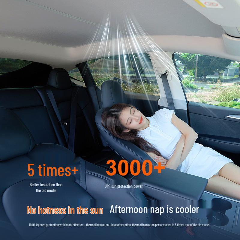 Enhanced Graphene Sunroof Sunshade for Tesla Model 3/Y - Cooling Sun Protection (New Version)