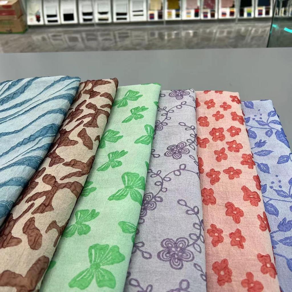 Factory  80%Polyester 20%Chinlon Woven Polyester Nylon Jacquard 3D Dimensional Custom Embossed Pattern Jacquard Fabrics
