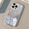 Love Heart Pattern Cute Phone Case For iPhone 17 16 15 14 13 12 11 Pro Max XS X XR 7 8 Plus Make Up Mirror Shockproof Soft Funda