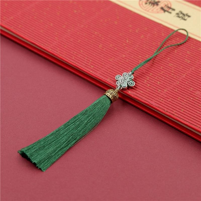 Chinese Style Tassel Ear Metal Hat Plus Beads Hanging Ear Ancient Style Bookmark Cheongsam Hanfu Pressure Placket Tassel Accessories Pendant