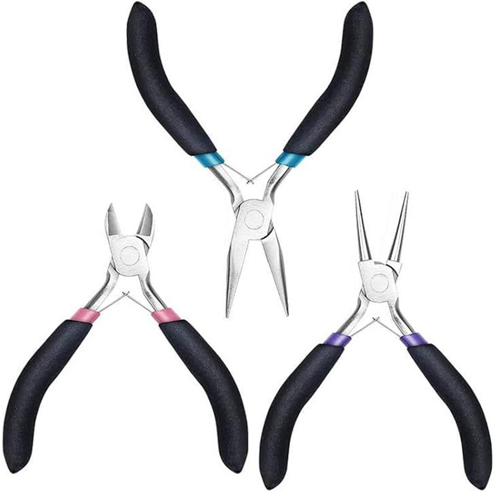 3Pcs Jewellery Pliers for Jewellery Making Pliers Tool with Long Nose Pliers Chain Pliers Wire Cutters Pliers Tool