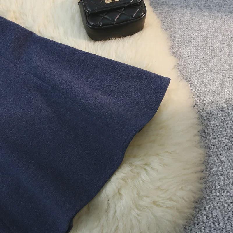 Damen-Wollrock mit Fischschwanzmuster – hohe Taille, schmale Passform, mittellang für Frühling, Herbst und Winter 2025.