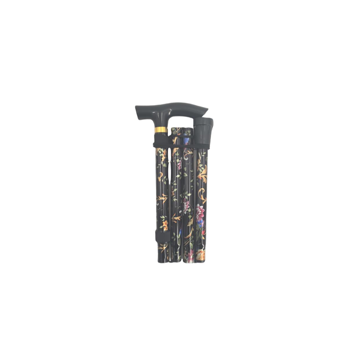 2025 Popular New Foldable Aluminum Alloy Printed Pattern Cane Hiking Camping Hiking Poles Walking Canes чёрный