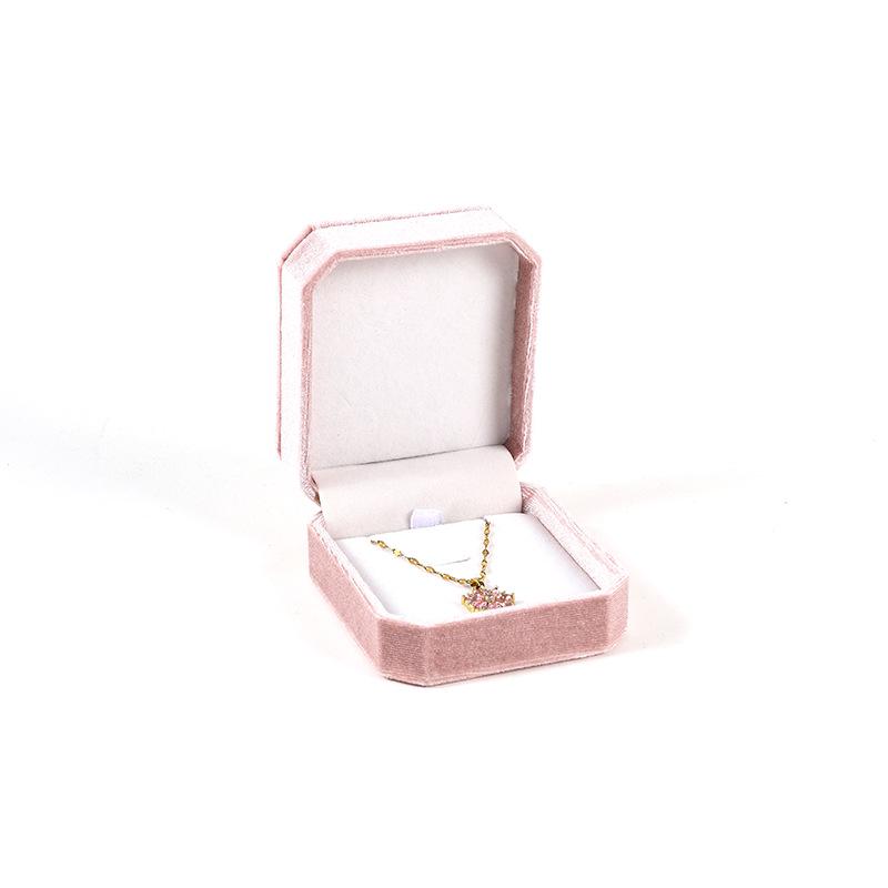 Elegante achteckige Schmuckschatulle aus Samt für Ringe, Armbänder, Halsketten und Anhänger
