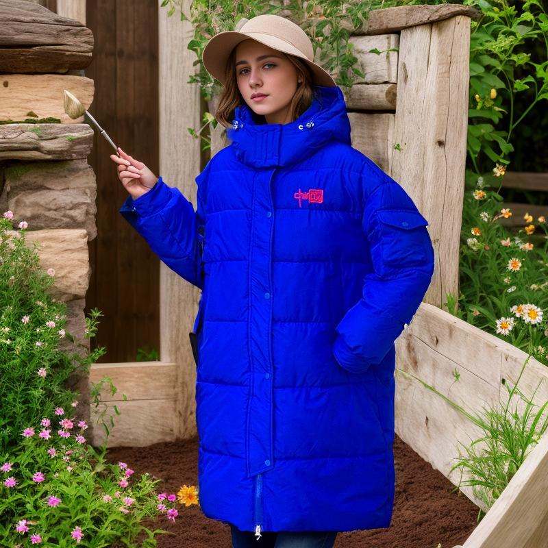 YJKDYK 2024 зимняя женская длинная хлопковая куртка женская с капюшоном утепленная теплая — фото 7