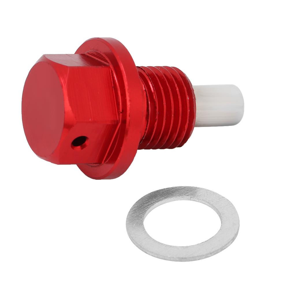M12 * 1.25 Red Aluminum Alloy Car Magnetic Engine Oil Pan Drain Bolt Screw