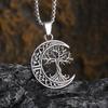Retro Domineering Ouroboros Wrapped Around The Tree of Life Pendant Necklace Men's Personalized Punk Cool Casual Jewelry Gift