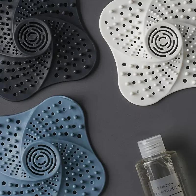 Shower Drain Covers with Sucker, Rubber Sink Strainer Drain Protector Hair Catcher for Kitchen and Bathroom