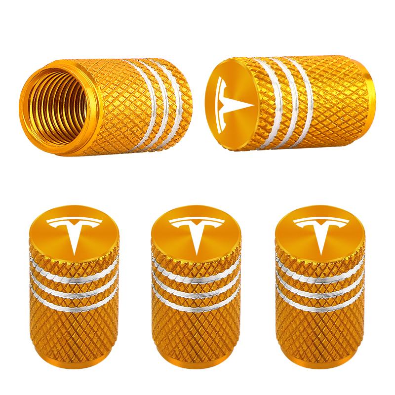 FOR Car Tire Valve Stems Cap Aluminum Tire Wheel Stem Air Valve Cap For Tesla Model 3 Model X Y S Roadster