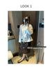 Mochie Early Spring French Pleated Elegant Round Neck Tie-Waist Slimming Shirt MQ1122
