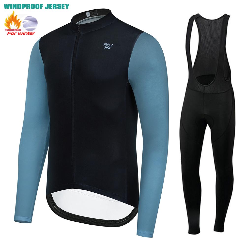 Raudax Winter Long Sleeve Cycling Clothing Thermal Fleece Keep Warm Road Bike Sportswear Mountain Bike Jerseys Ropa De Hombre