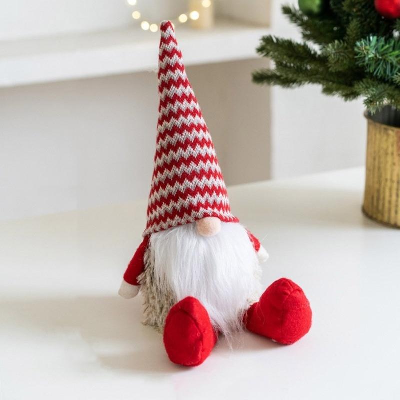 Festival Plüschgnome Puppen Dekoration Einzigartige Plüsch Langhut Gnome Ornament für Verzaubernde Weihnachts-Kamin-Dekoration