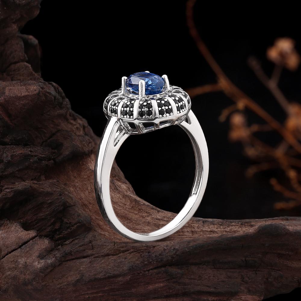 Elegant 925 sterling silver women's earrings natural blue kyanite Classic jewelry Gemstone Banquet and birthday gifts