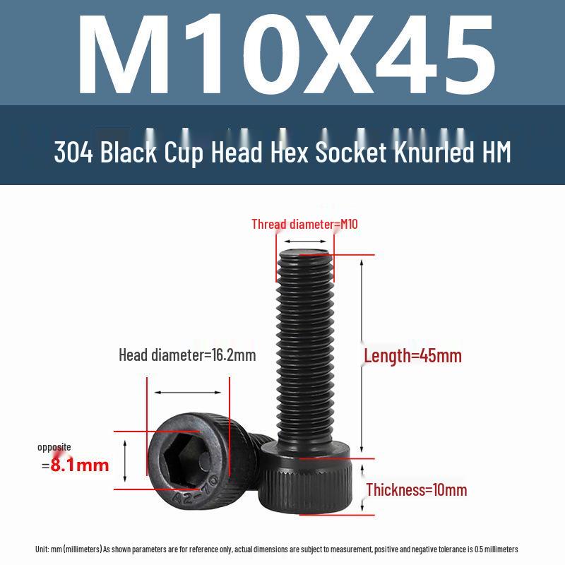 Yigu 304 Stainless Steel Hex Socket Cylindrical Head Screws: M2-M5 Bolts, M6-M12 Screws