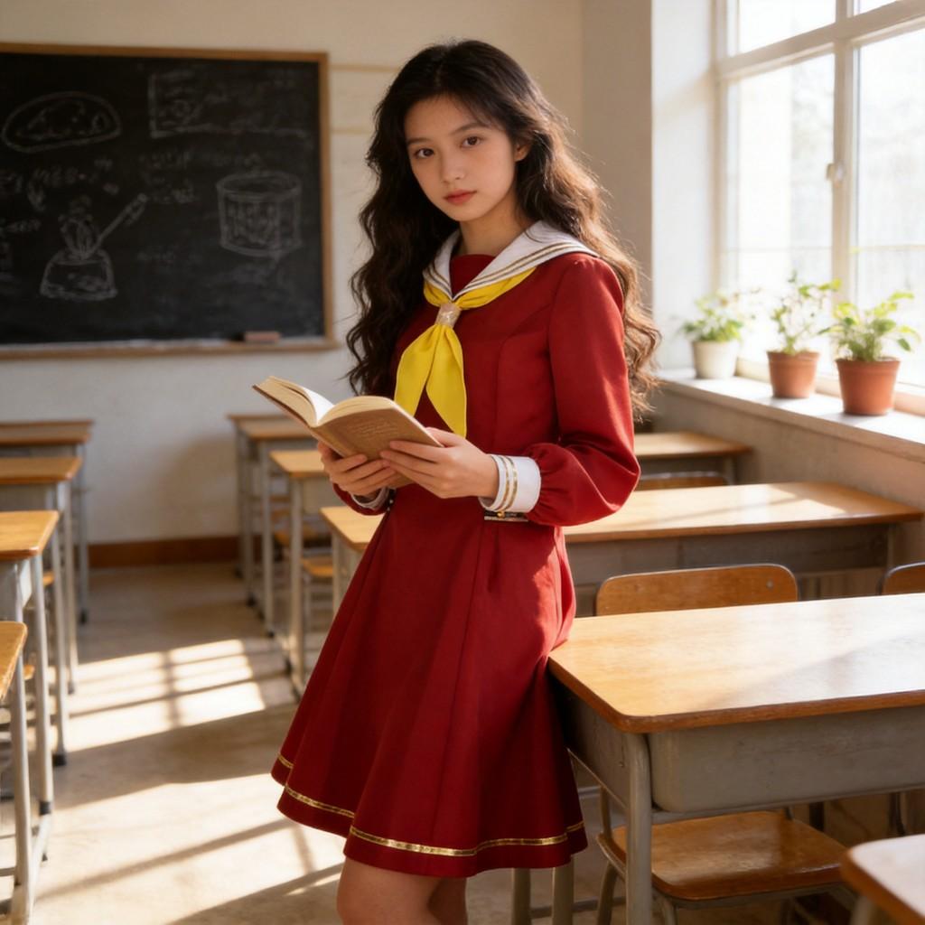 Bloom Garden Party Winter School Uniform Cosplay Outfit For Girls With Sailor Style Design For Role Play