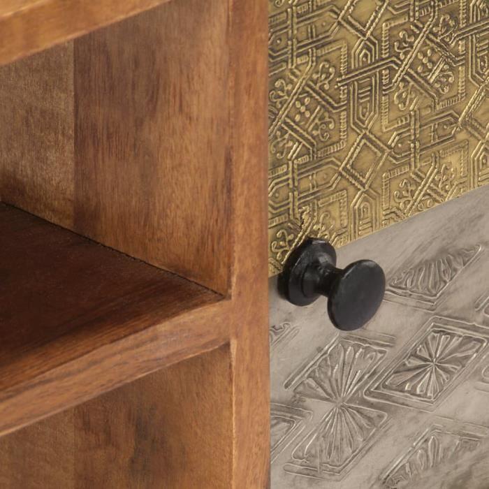 Meuble TV - VIDAXL - Bois d'acacia massif - Style vintage - Porte(s) - 140x30x40 cm