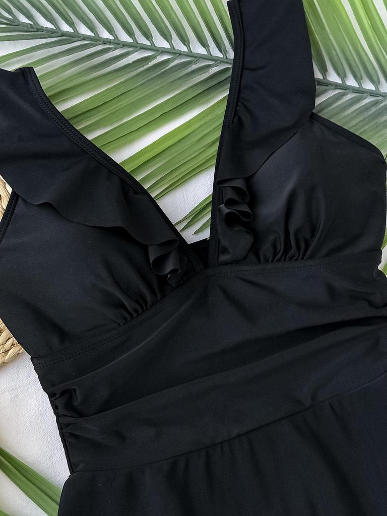 Costum de baie întreg cu volane subțiere pentru femei 2025 - Stil european și american