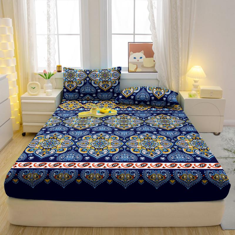 

Комплект из 3-х частей, простой современный матовый простынь на резинке с рисунком «Богемия», комплект покрывала для спальни с принтом, постельное белье 90x200cm