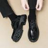Fashion Plus Size Men Platform Oxfords Lace Up Thick Tottom For Male Derby Shoes Casual Loafers Mens Square Toe Formal Dress Shoes