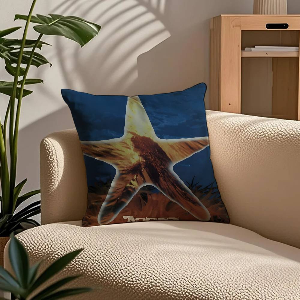 

A-Aphex T-Twin Album Cover Pillow Case Comfort Sofa Bed Silky elegant Invisible zipper Custom Decorative cushion cover 30cmx30cm