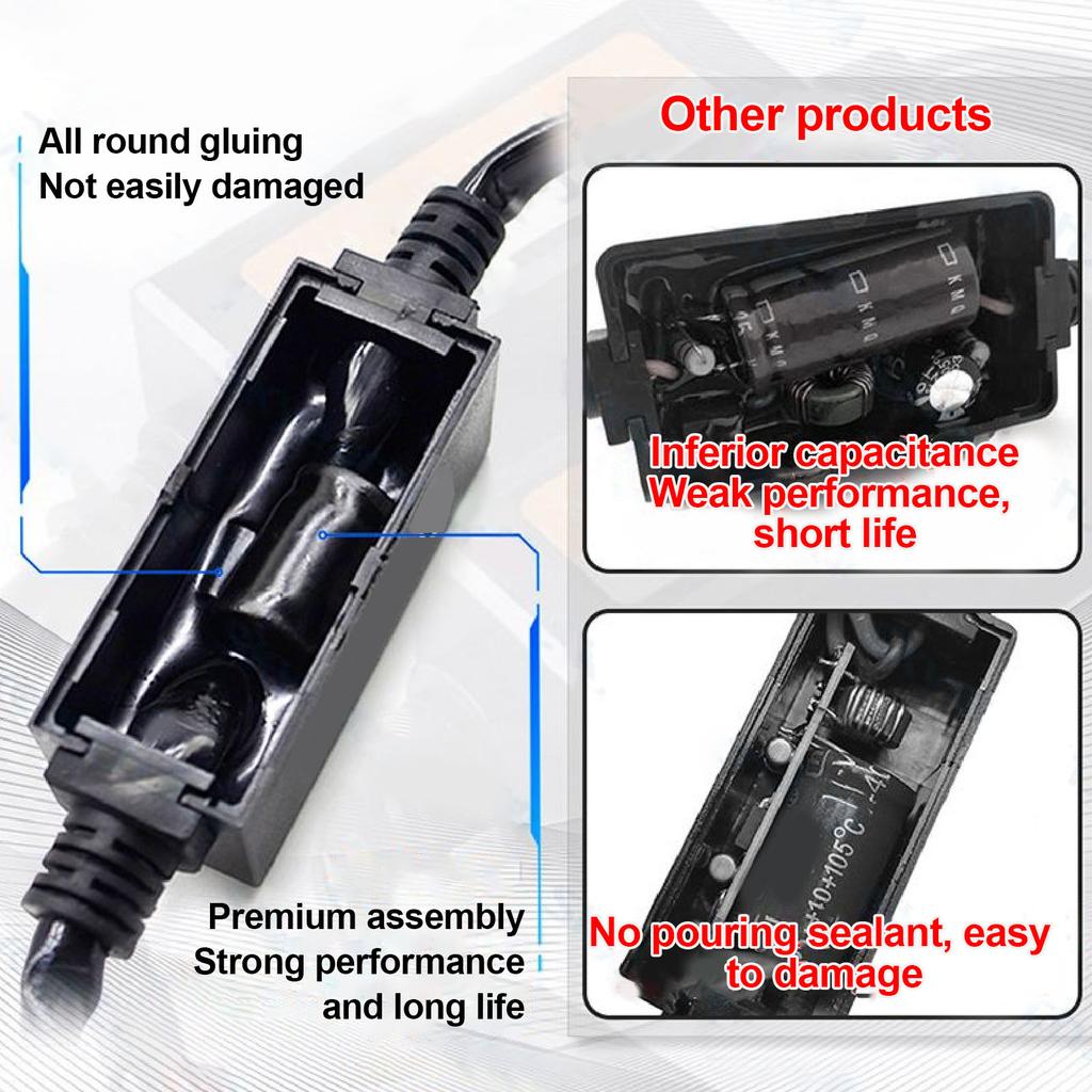 2pcs H4 LED CANbus Decoder DC 9 to 16V Plug and Play Anti Flickering LED Headlight Resistor Decoder