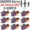 Сервопривід MG90S 9г 5/10/20/50 Шт. Усі Металеві Шестерні 9г SG90 Оновлена Версія Для Гелікоптера Літака Човна Автомобіля MG90 9G Trex 450 RC Робота