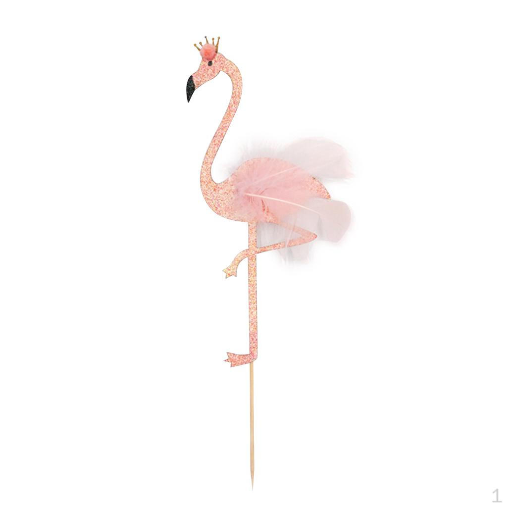 

5 Pieces Glitter Tropical Flamingo Baby Shower Party Decoration