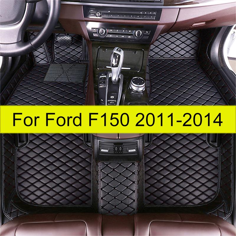 Car Floor Mats For Ford F150 Four Doors 2011 2012 2013 2014  Auto Foot Pads Automobile Carpet Cover Interior Accessories
