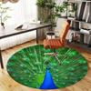 1pc peacock feathers Round Chair mat Area Rug - Non-Slip, Floor Mat for Office, Bedroom, and Indoor Decor c1118241