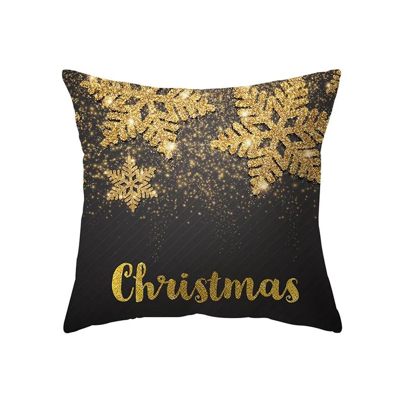 Merry Christmas Decorative Printed Pattern Cushion Cover Home Living Room Sofa  Pillow