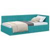 L Shaped Bed Frame with Headboard Turquoise 90 Cm X 190 Cm Velvet