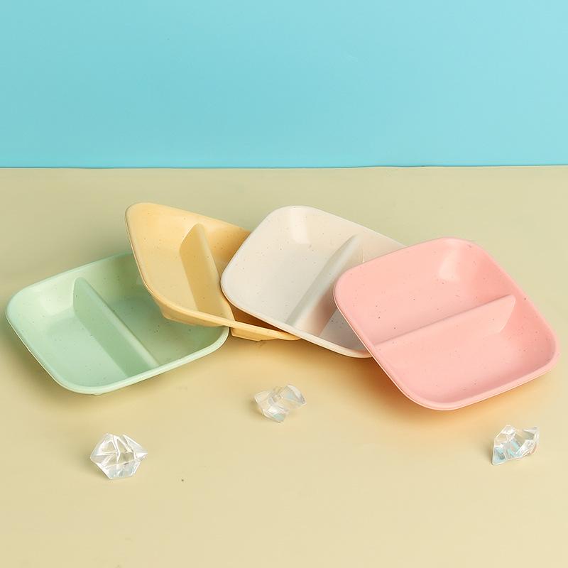 Creative Double-Compartment Seasoning Dish for Home Kitchens