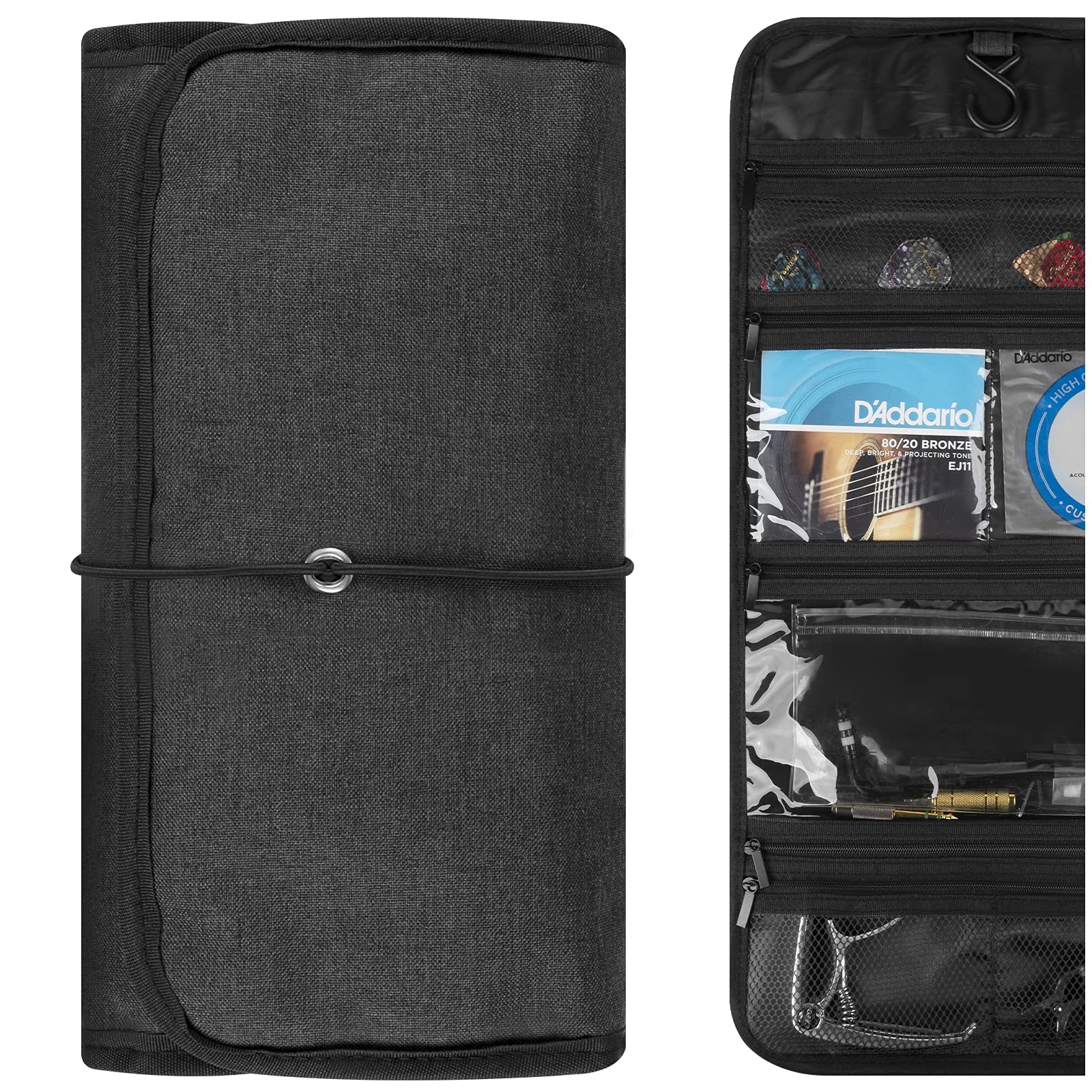 

Geekria Elite Guitar Accessory Storage Bag, Small Item Pouch, Storage Case, Accessories, Pick Storage Pouch Holder, Foldable Guitar Storage Bag, Band