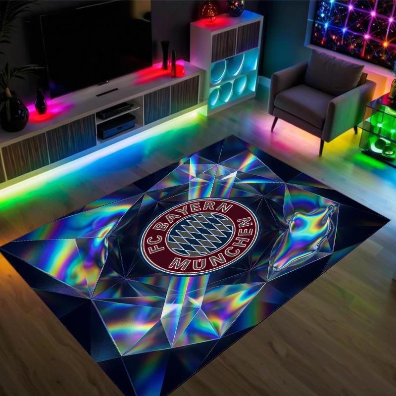 Bayern München Design Kristall Sammet Matta Mysig Icke?Halkskyddad tryckt matta för sovrum, vardagsrum, entré