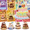 8PCS Creative New Cake Wishes Come True Puzzle Stickers Assembly Puzzle DIY Cartoon Stickers Puzzle Stationery Food Sticker