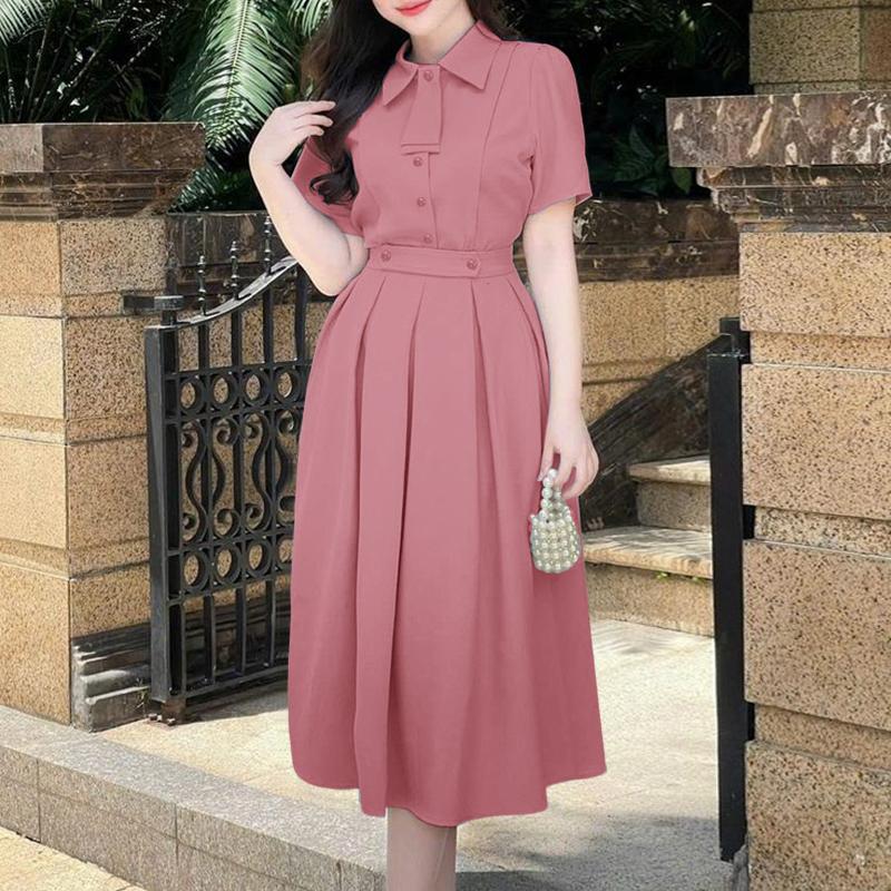 ZANZEA Women Short Sleeve Blouse and Skirts Casual Two Piece Suit Sets