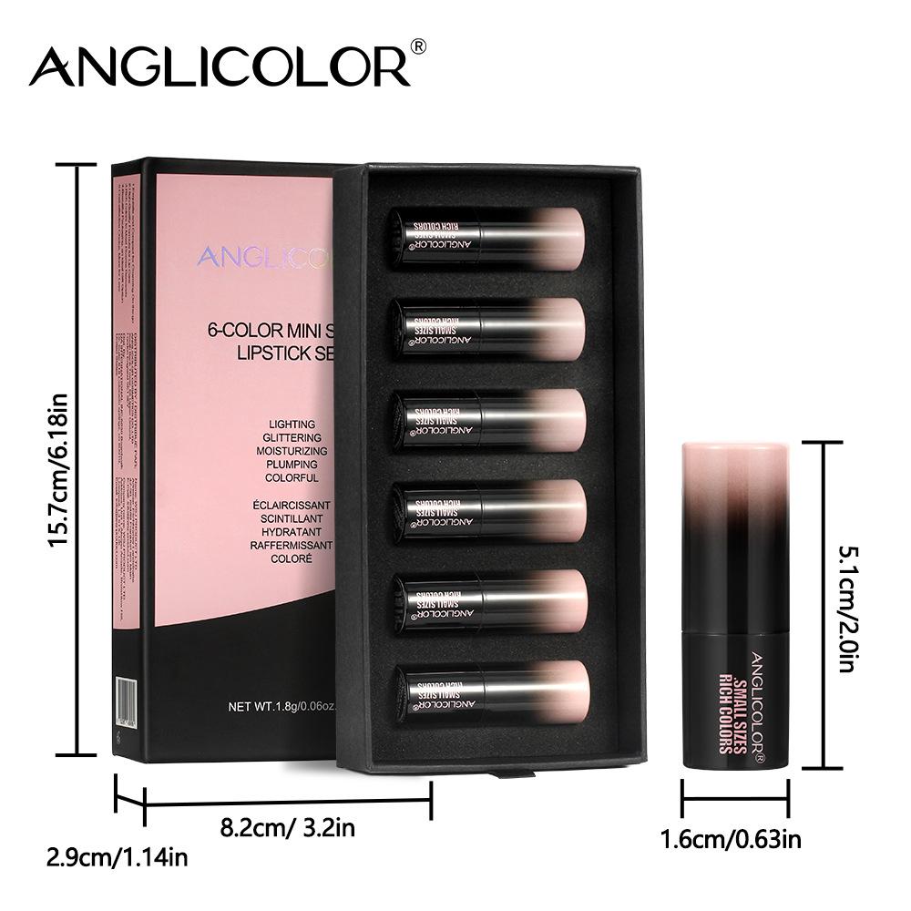6 Colors Pearlescent Lipstick Set Box, Velvet Fine Sparkle, Long-lasting Waterproof, No Color Fading, No Sticking Glitter Lipstick Set Box