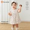 Infant Girl's Flutter Sleeve Cotton Romper Dress