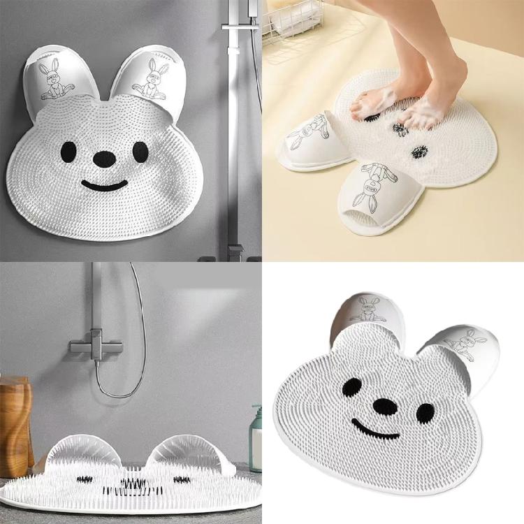 Badezimmermatte Badezimmer-Sicherheitsmatte Silikon Peeling Duschmatte Mit Süßem Hasendesign Für Fußgesundheit 30cm