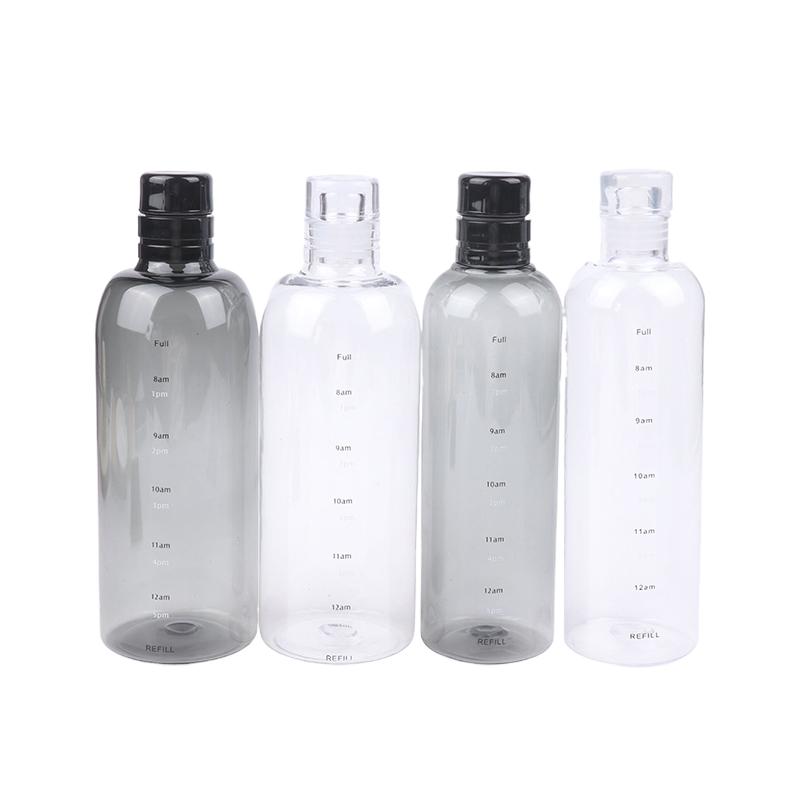 Water Cup Sport Water Bottle With Time Scale Couple Plastic Portable Water Container Anti-Drop Outdoor Water Bottle