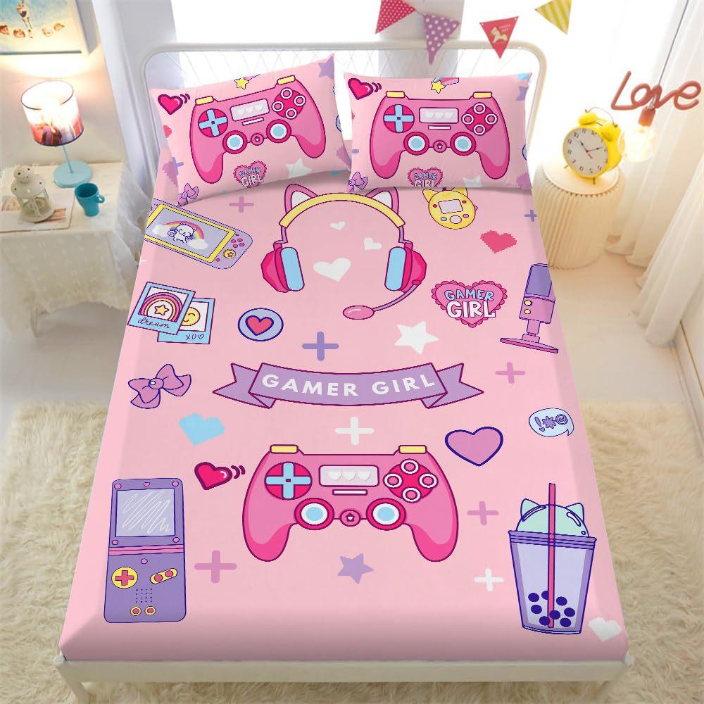 Gamepad Pattern Mattress Three-Piece Digital Printing Mattress Bedding Set Adult Children