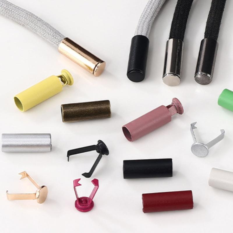 20 Pezzi Fai da Te Borsa Scarpe Abbigliamento Cordino Accessori Estremità Corda Metallica Tappo Bottone Estremità Corda Tappo di Blocco Fibbia Campanella da Appendere