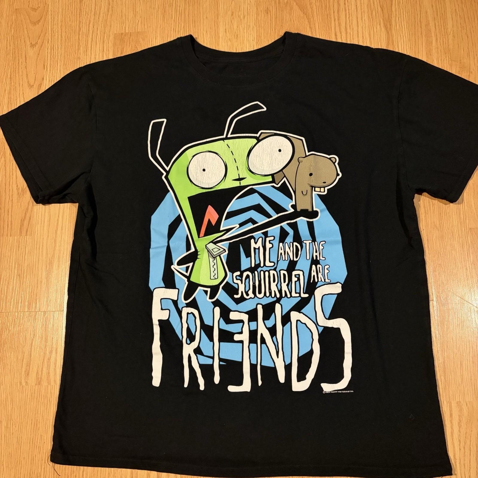 Nickelodeon Invader Zim Gir Me And The Squirrel Are Friends Cartoon Shirt Large Unisex T-Shirt XXXL